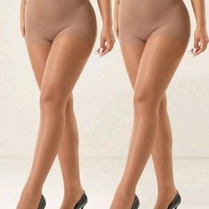 2 Pairs Of 20D Elegant And Sexy Pantyhose For Women - Beige Natural Transparent